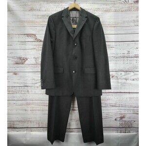 Hugo Boss VTG Scorsese Movie USA Suit Mens Size 42R Pants 36 x 31 Gray Wool